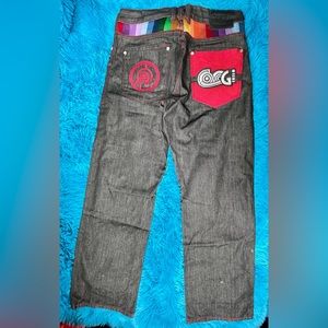 Coogi jeans with rainbow embroidery mens size 36x34